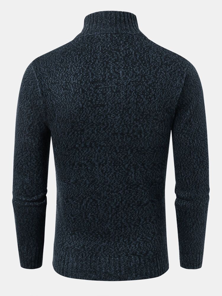 Langärmliger Strickpullover Mit Zopfmuster Und Reißverschluss Für Herren