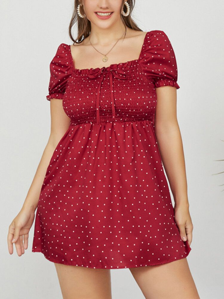 Freizeit-sommerferienkleid Mit Puffärmeln Für Damen