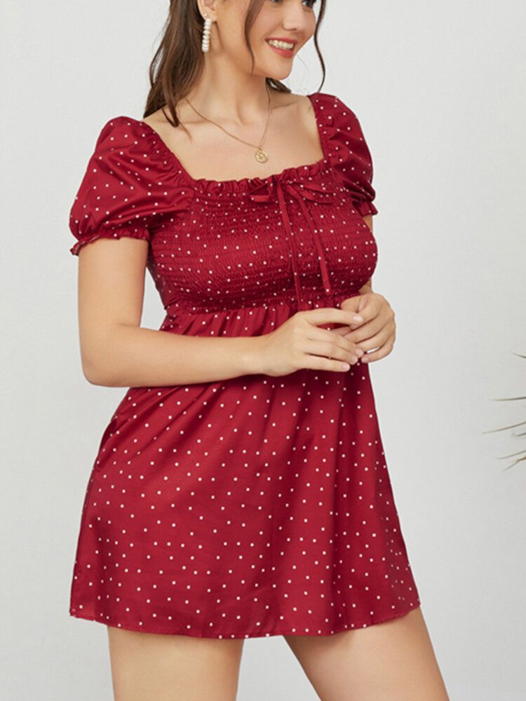 Freizeit-sommerferienkleid Mit Puffärmeln Für Damen