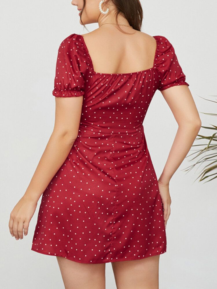 Freizeit-sommerferienkleid Mit Puffärmeln Für Damen