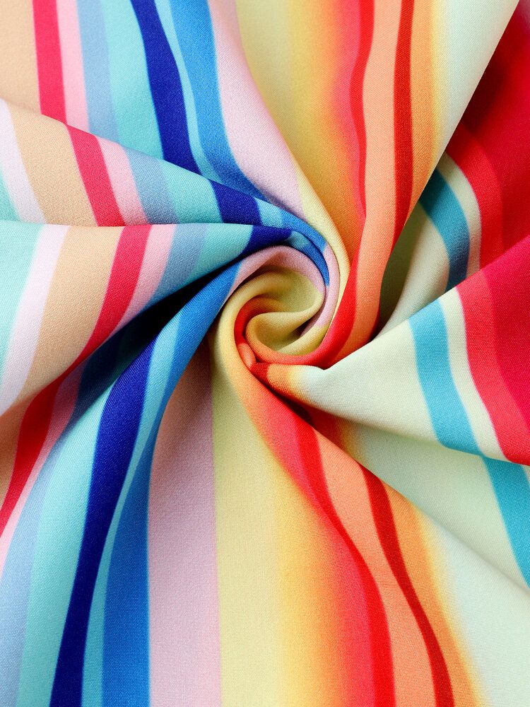 V-ausschnitt Farbe Patchwork Ärmelloses Sommerferienkleid Für Frauen