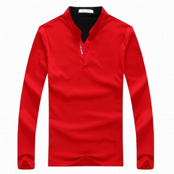 6 Farben Herren Sport Einfarbig Langärmliges Golfhemd Casual Stehkragen Tops