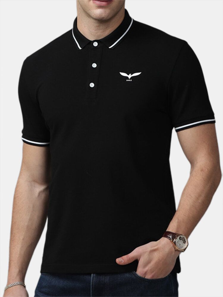 Kurzärmliges Golf-casual-t-shirt Aus Bestickter New Business-baumwolle Für Herren