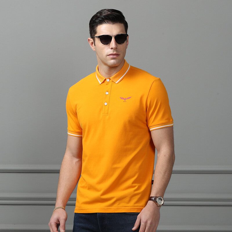 Kurzärmliges Golf-casual-t-shirt Aus Bestickter New Business-baumwolle Für Herren