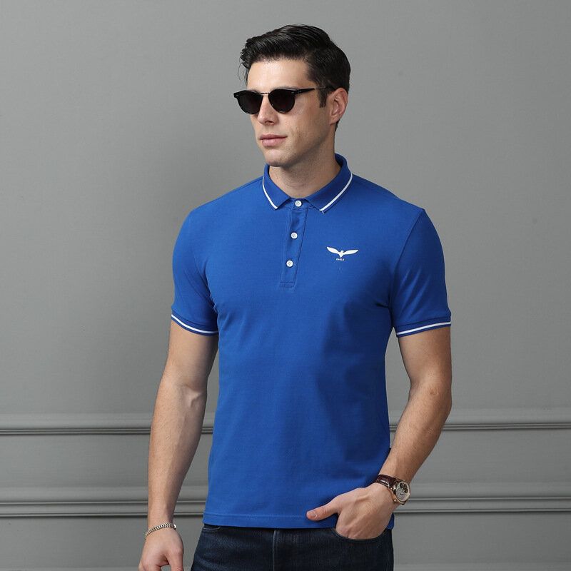 Kurzärmliges Golf-casual-t-shirt Aus Bestickter New Business-baumwolle Für Herren