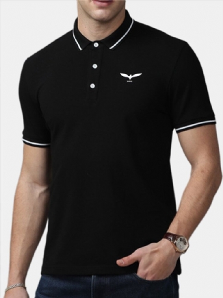 Kurzärmliges Golf-casual-t-shirt Aus Bestickter New Business-baumwolle Für Herren