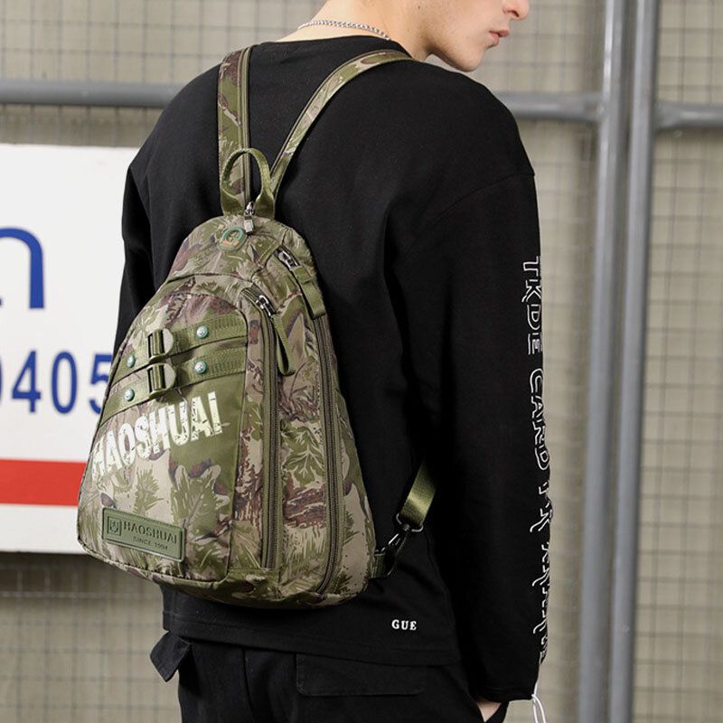 Herren Camouflage Multifunktionale Wasserdichte Sport-brusttasche Mit Großer Kapazität Umhängetasche Umhängetasche Rucksack