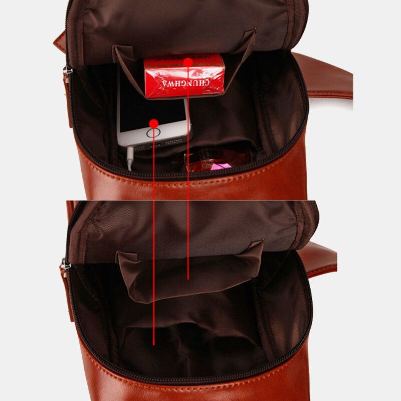 Herren Kunstleder Ölleder Business Casual Reise Wasserdicht Umhängetasche Brusttasche