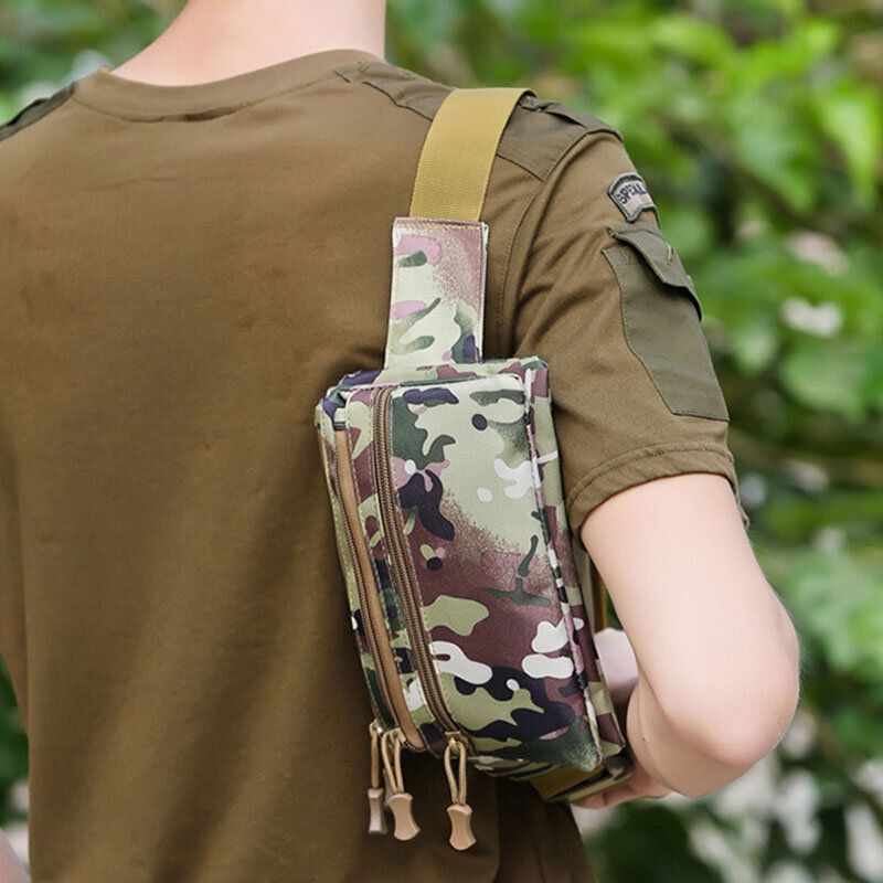 Herren Nylon Camouflage Multi-carry Multi-pocket Sport Outdoor Taktische Umhängetasche Brusttasche