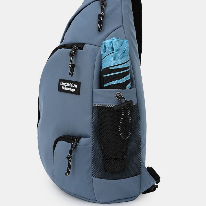 Herren-nylon-kopfhörerloch Wasserdicht Mit Großer Kapazität Brusttaschen Umhängetasche Crossbody-taschen Mit Ornamenten