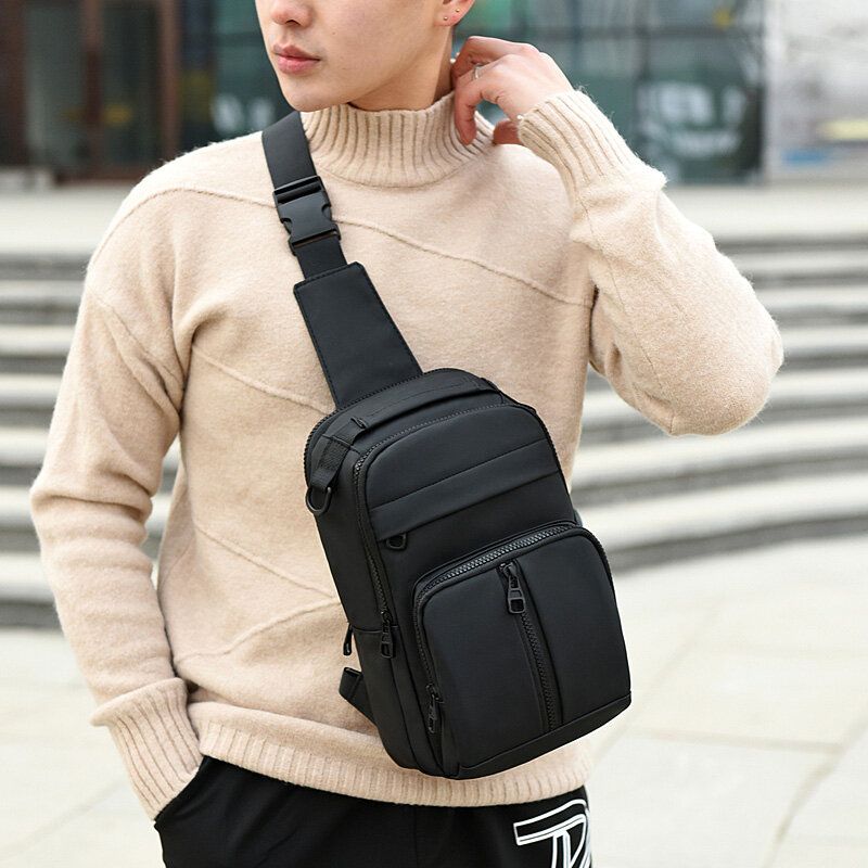 Herren Polyester Multi-carry Mittlere Kapazität Mit Usb-aufladung Brusttasche Umhängetasche