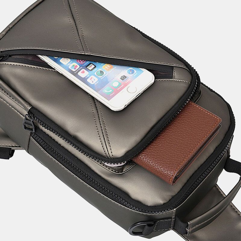 Herren Polyester Multi-carry Mittlere Kapazität Mit Usb-aufladung Brusttasche Umhängetasche