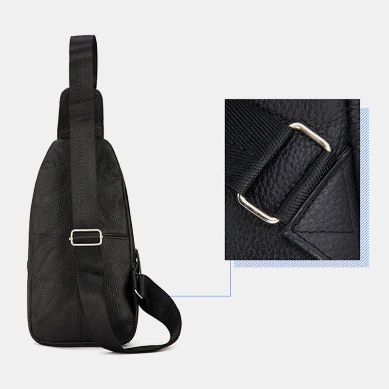 Herren-umhängetasche Aus Echtem Leder Retro Große Kapazität Brusttasche Umhängetasche