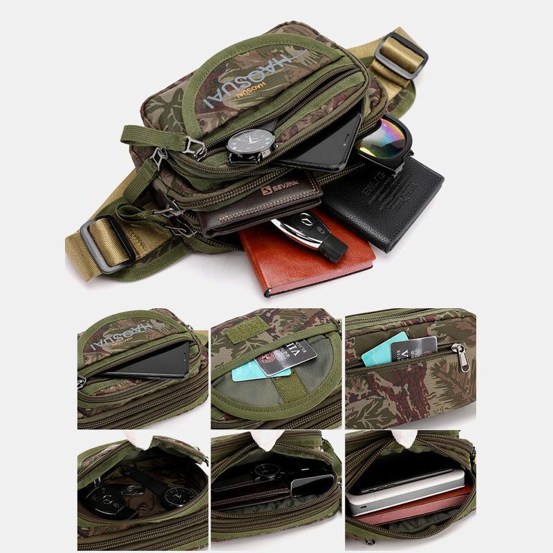 Herren Wasserdichte Multi-pocket Camouflage Outdoor Brusttasche Gürteltasche Sling Bag