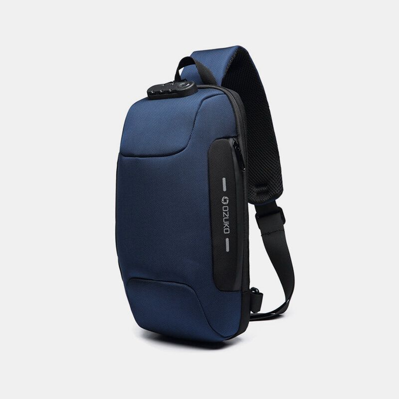 Männer Anti-diebstahl-usb-lade Mehrschichtige Wasserdichte Umhängetasche Brusttasche Sling Bag