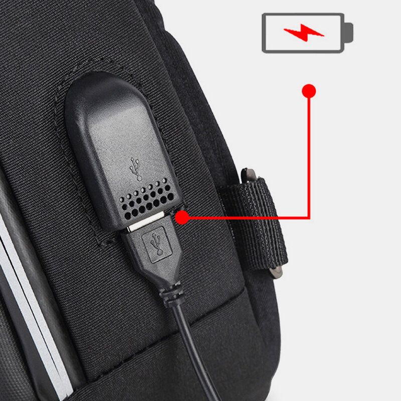 Männer Große Kapazität Usb-aufladung Mehrschichtige Wasserdichte Umhängetasche Brusttasche Sling Bag