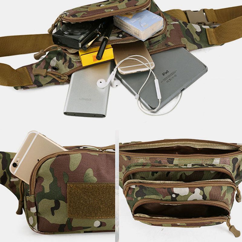 Männer Nylon Multi-carry Multi-pocket Outdoor Tactical Camouflage Reiten Gürteltasche Umhängetasche Brusttasche