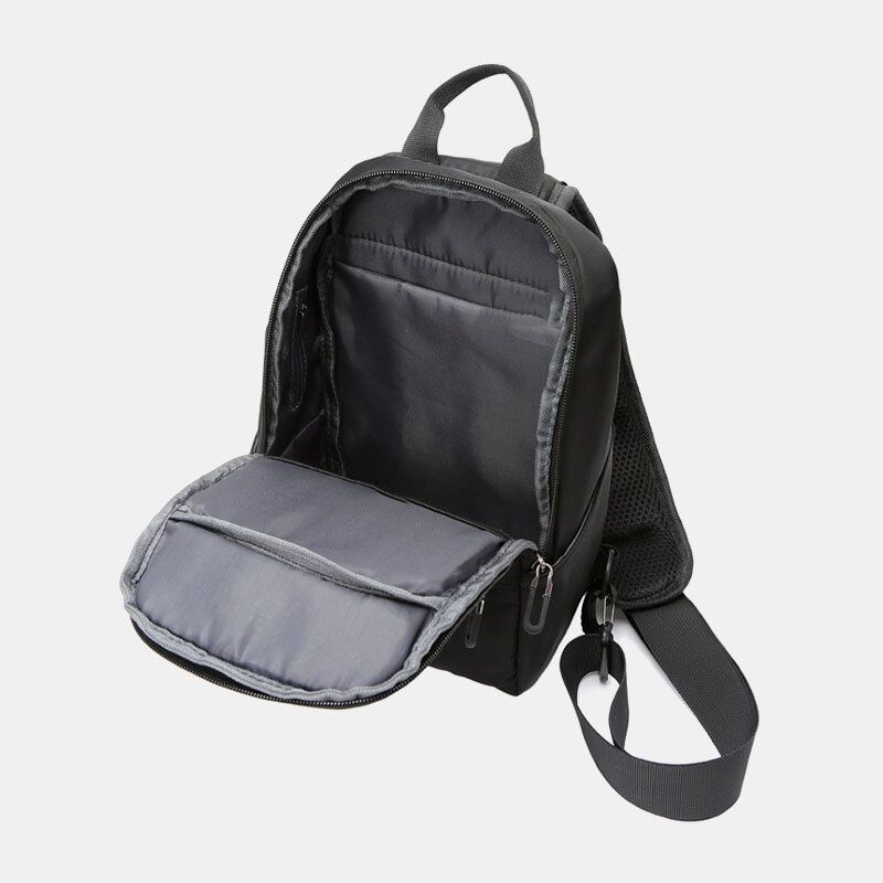 Männer Oxford Große Kapazität Usb-aufladung Mehrschichtige Wasserdichte Umhängetasche Brusttasche Sling Bag