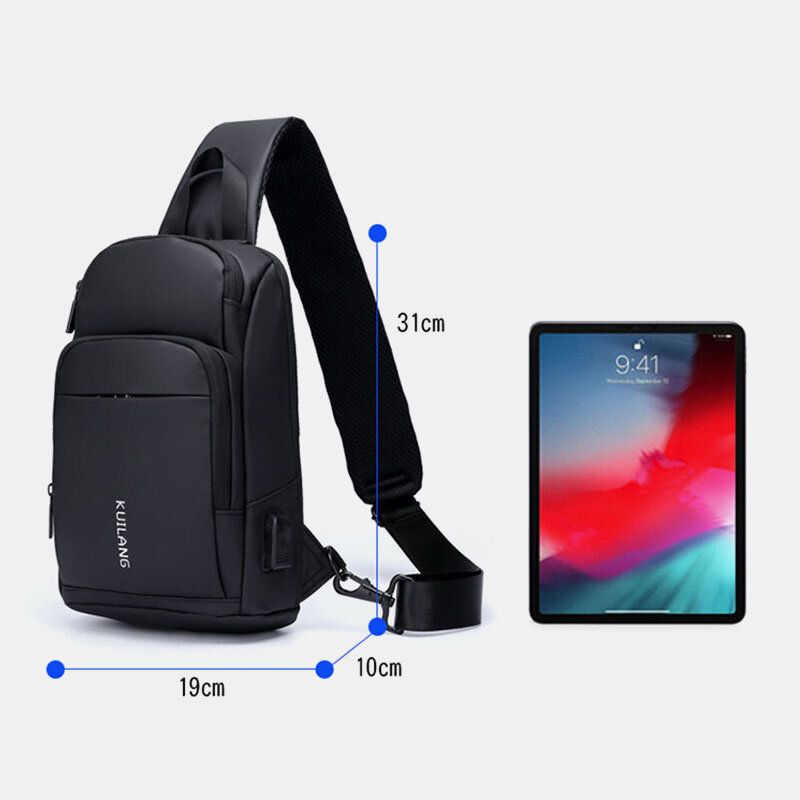 Männer Oxford Große Kapazität Usb Lade Brusttasche Mode Lässig Wild Bus Kartentasche Design Umhängetasche Umhängetasche