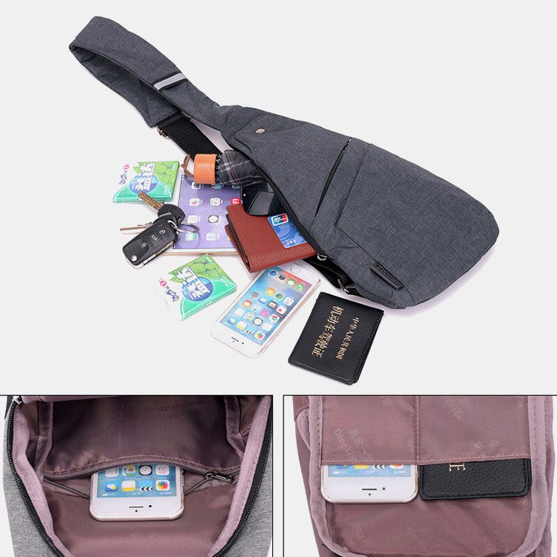 Männer Polyester Große Kapazität Multi-pocket Wasserdicht Casual Umhängetasche Brusttasche Sling Bag