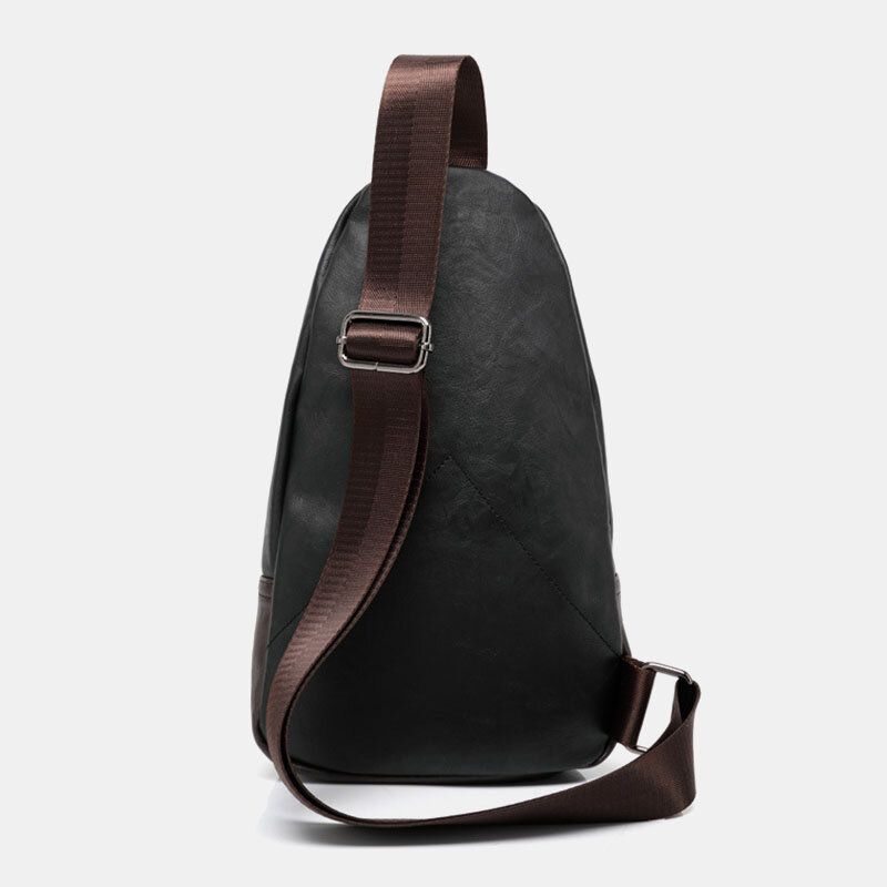 Männer Pu-leder Multi-pocket Wasserdichte Lässige Umhängetasche Brusttasche Sling Bag