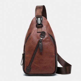 Männer Pu-leder Multi-pocket Wasserdichte Lässige Umhängetasche Brusttasche Sling Bag