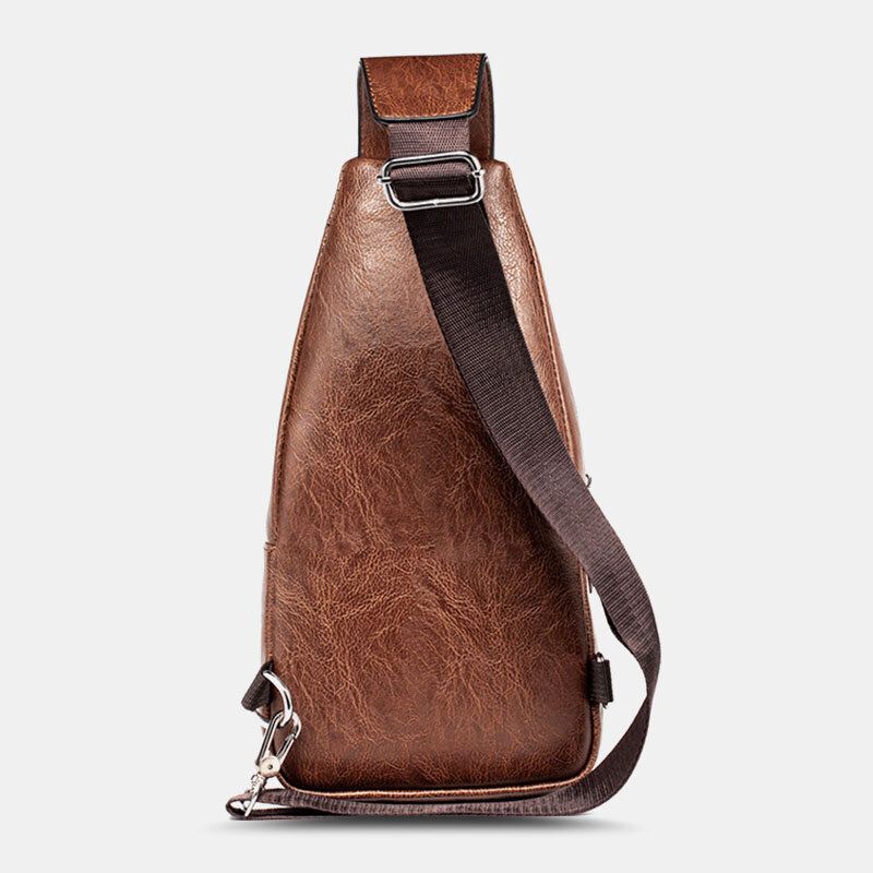 Männer Pu-leder Multifunktionale Große Kapazität Wasserdichte 6.5-zoll-telefontasche Brusttasche Crossbody-taschen