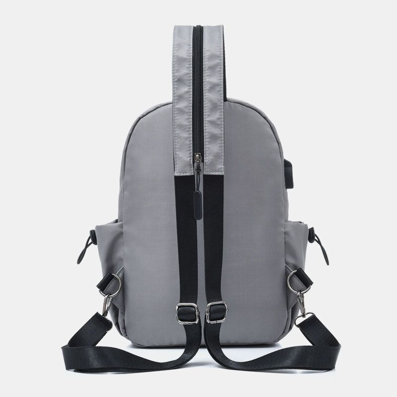 Männer Usb-aufladung Multi-carry Multi-layer Wasserdichte Umhängetasche Brusttasche Sling Bag Rucksack