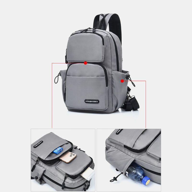 Männer Usb-aufladung Multi-carry Multi-layer Wasserdichte Umhängetasche Brusttasche Sling Bag Rucksack