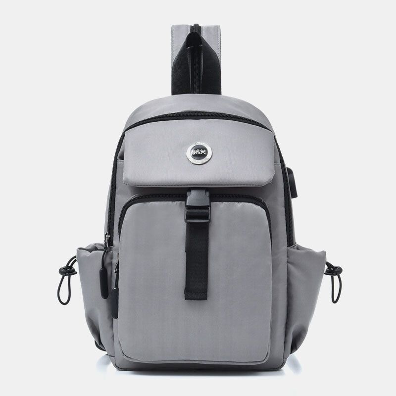 Männer Usb-aufladung Multi-carry Multi-layer Wasserdichte Umhängetasche Brusttasche Sling Bag Rucksack