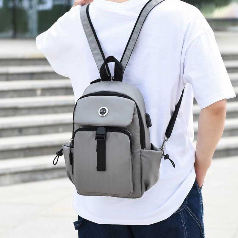 Männer Usb-aufladung Multi-carry Multi-layer Wasserdichte Umhängetasche Brusttasche Sling Bag Rucksack