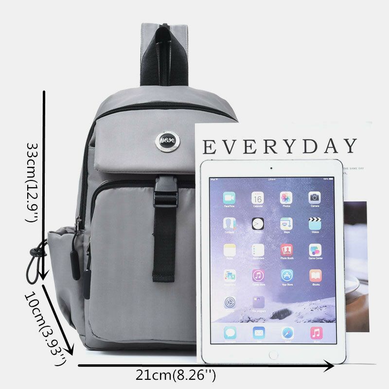 Männer Usb-aufladung Multi-carry Multi-layer Wasserdichte Umhängetasche Brusttasche Sling Bag Rucksack