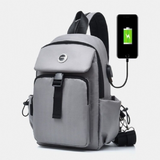 Männer Usb-aufladung Multi-carry Multi-layer Wasserdichte Umhängetasche Brusttasche Sling Bag Rucksack