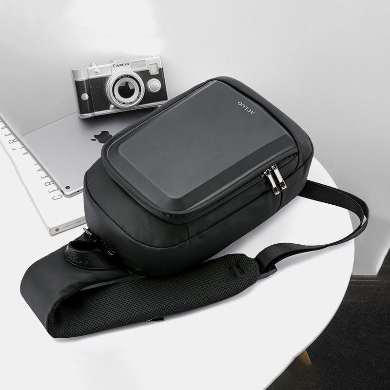 Männer Usb-aufladung Wasserdichte Brusttasche Lässiger Abnehmbarer Schultergurt Atmungsaktive Crossbody-taschen Umhängetasche