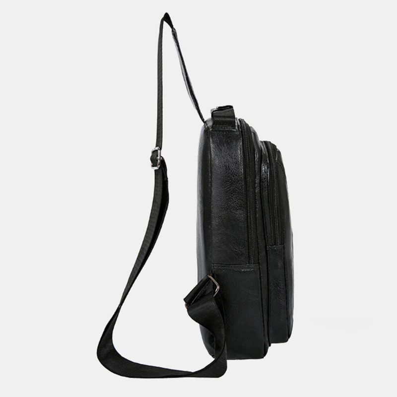 Männer Vintage Usb-lade-design Multi-pocket-brusttasche Große Kapazität Verschleißfeste Crossbody-umhängetasche