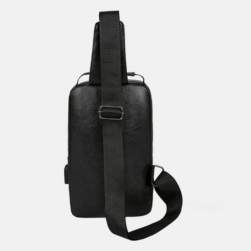 Männer Vintage Usb-lade-design Multi-pocket-brusttasche Große Kapazität Verschleißfeste Crossbody-umhängetasche