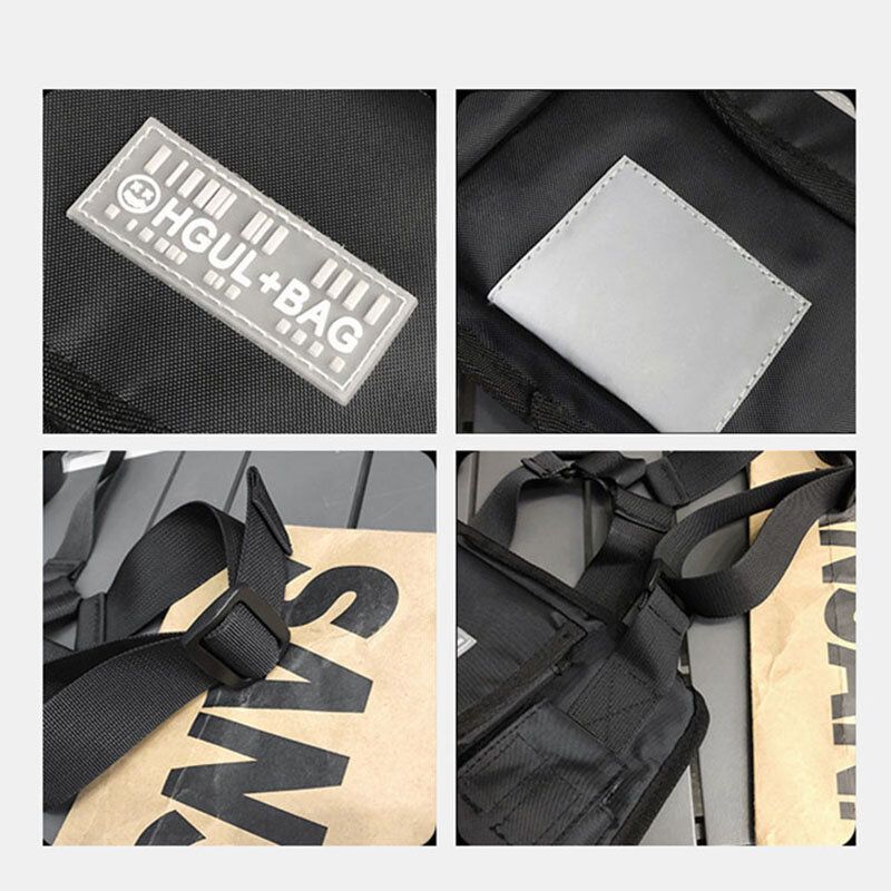 Unisex-oxford-stoff Mit Buchstabenmuster Taktische Tasche Mit Mehreren Taschen Brusttasche Rucksack