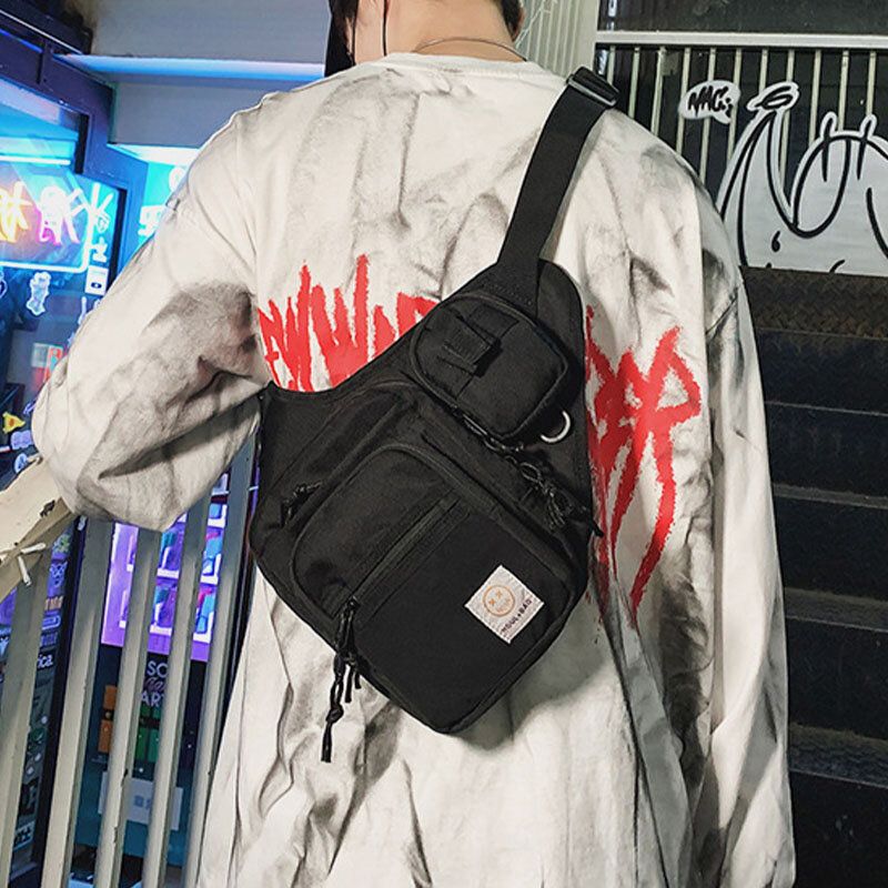 Unisex-oxford-stoff Multifunktional Taktisch Reflektierend Bei Nacht Persönlichkeit Hip-hop-brusttasche Umhängetasche