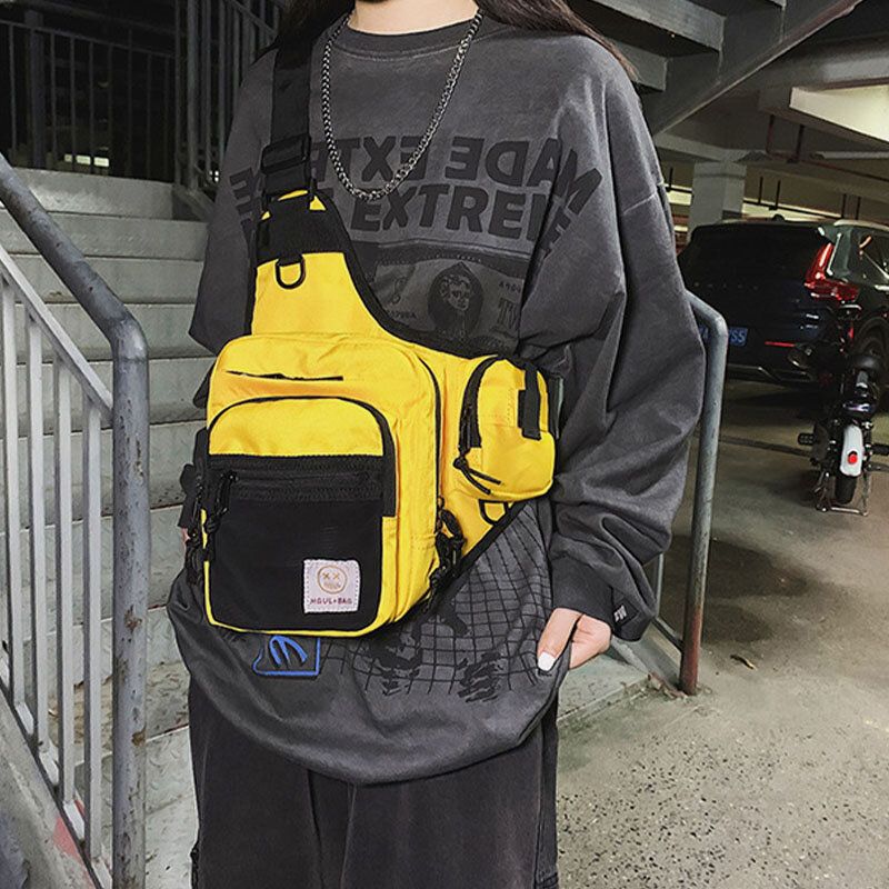 Unisex-oxford-stoff Multifunktional Taktisch Reflektierend Bei Nacht Persönlichkeit Hip-hop-brusttasche Umhängetasche