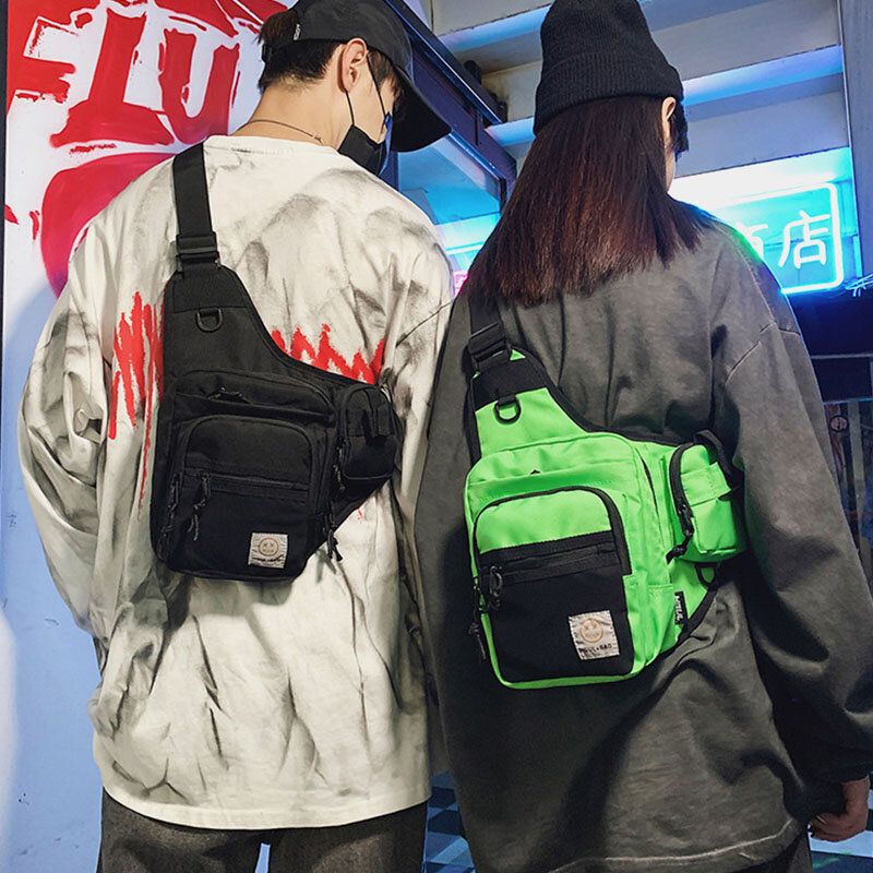 Unisex-oxford-stoff Multifunktional Taktisch Reflektierend Bei Nacht Persönlichkeit Hip-hop-brusttasche Umhängetasche