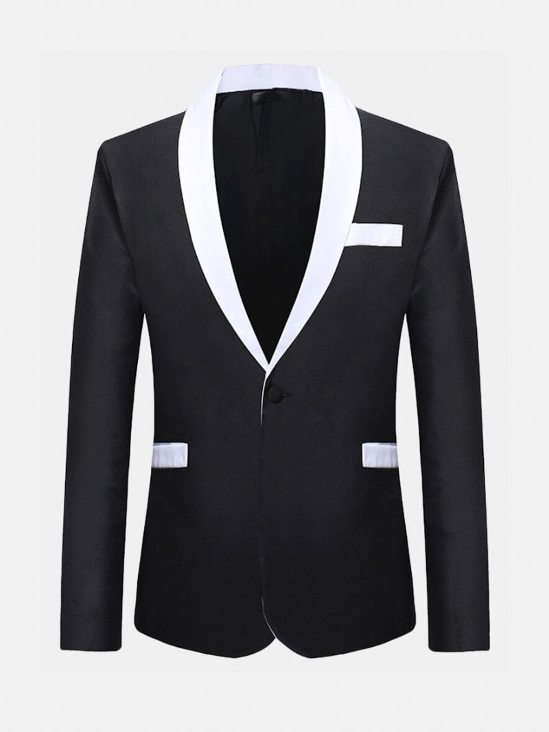 Herren Business Formale Kontrastfarbe Slim Fit Blazer Anzüge