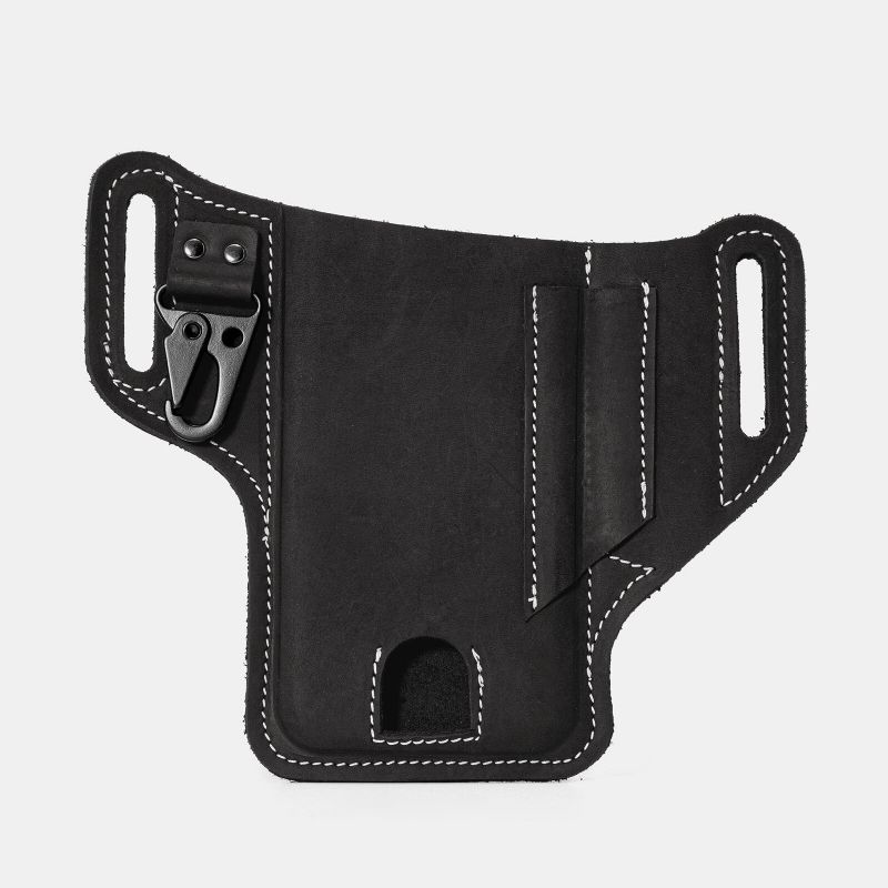 Männer Echtes Leder Edc Multitool Handy Stift Schlüsselanhänger Organizer Gürteltasche