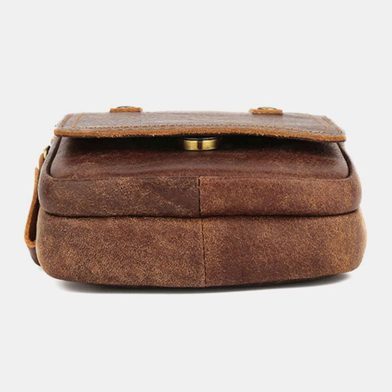 Männer Matte Rindsleder Gürteltasche Multifunktionale Große Kapazität Vintage 6.3 Zoll Handytasche