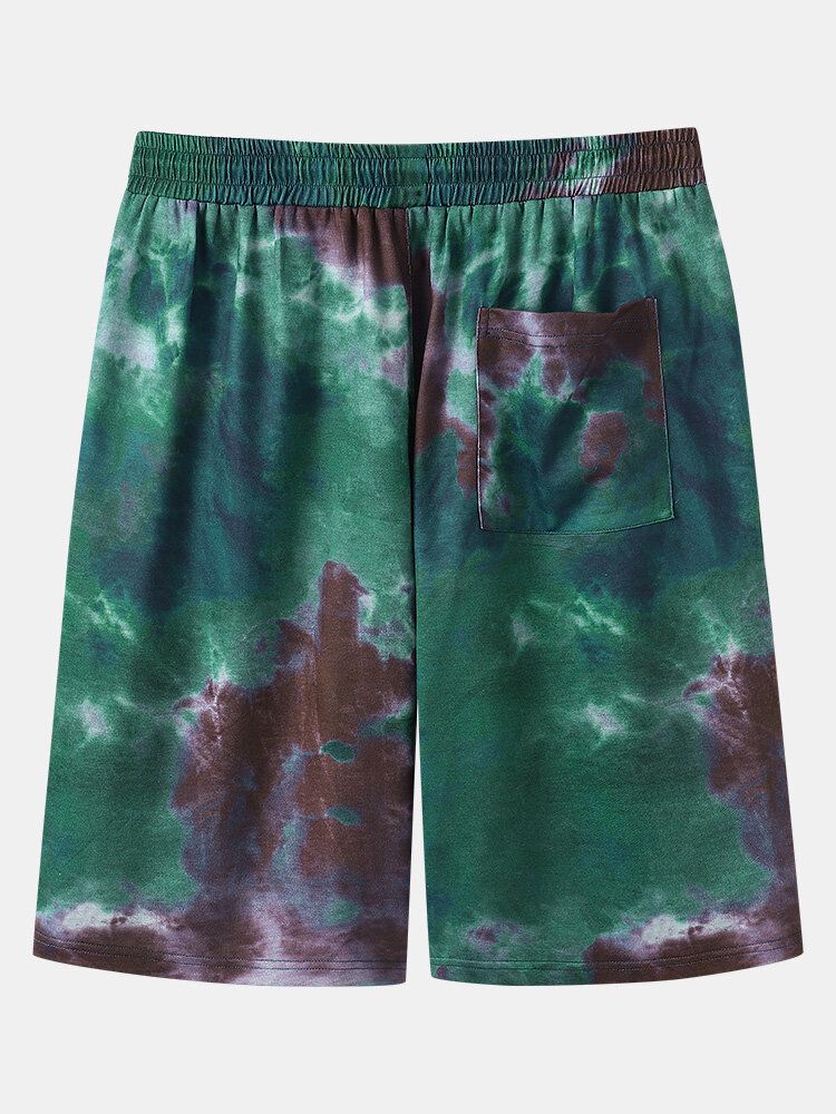 Batik-shorts Mit Elastischem Bund Und Schmetterlingsdruck Für Herren