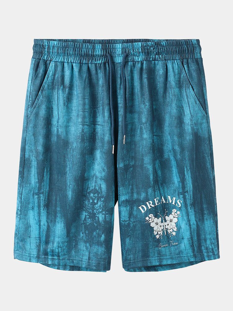 Herren-batik-shorts Mit Blumendruck Und Elastischem Bund