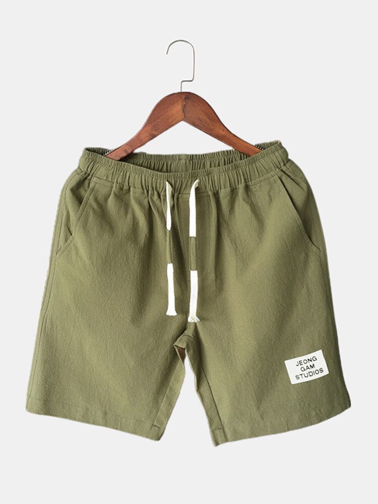 Herren-baumwoll-normallack-little-tag-lässige Shorts Mit Kordelzug Und Tasche