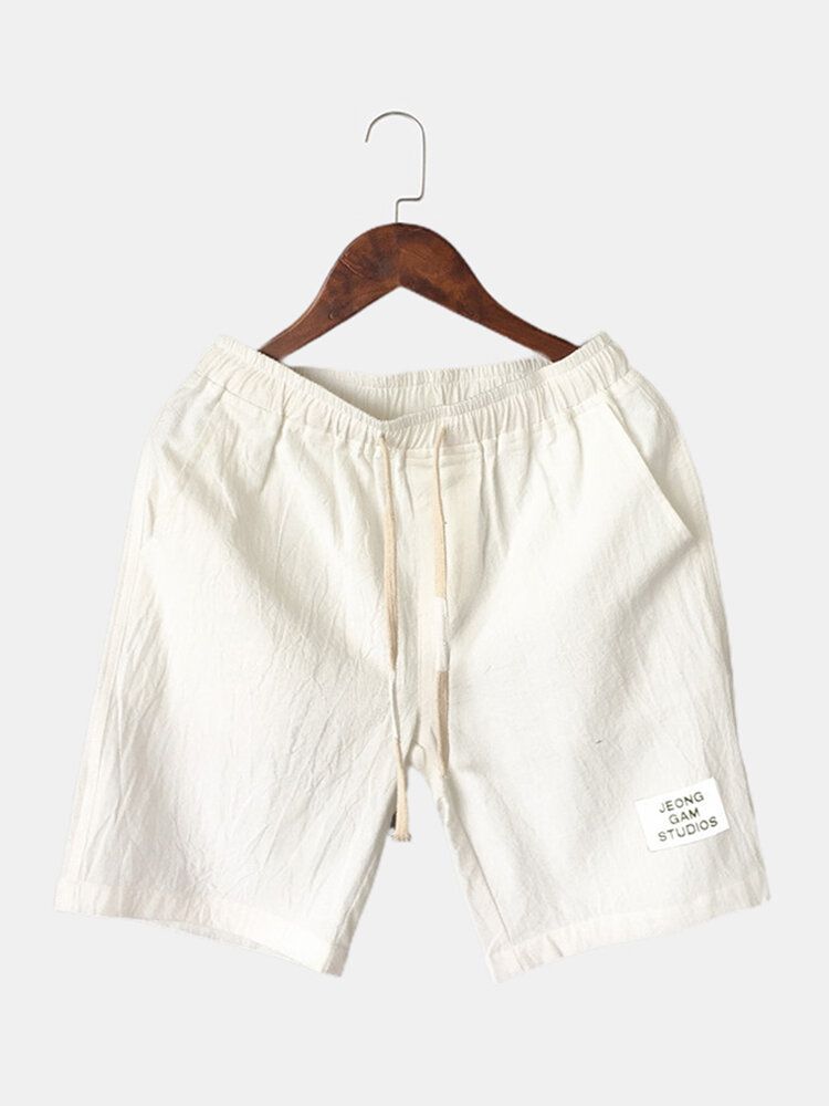 Herren-baumwoll-normallack-little-tag-lässige Shorts Mit Kordelzug Und Tasche