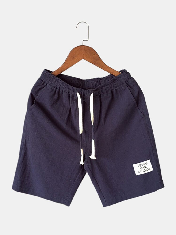 Herren-baumwoll-normallack-little-tag-lässige Shorts Mit Kordelzug Und Tasche