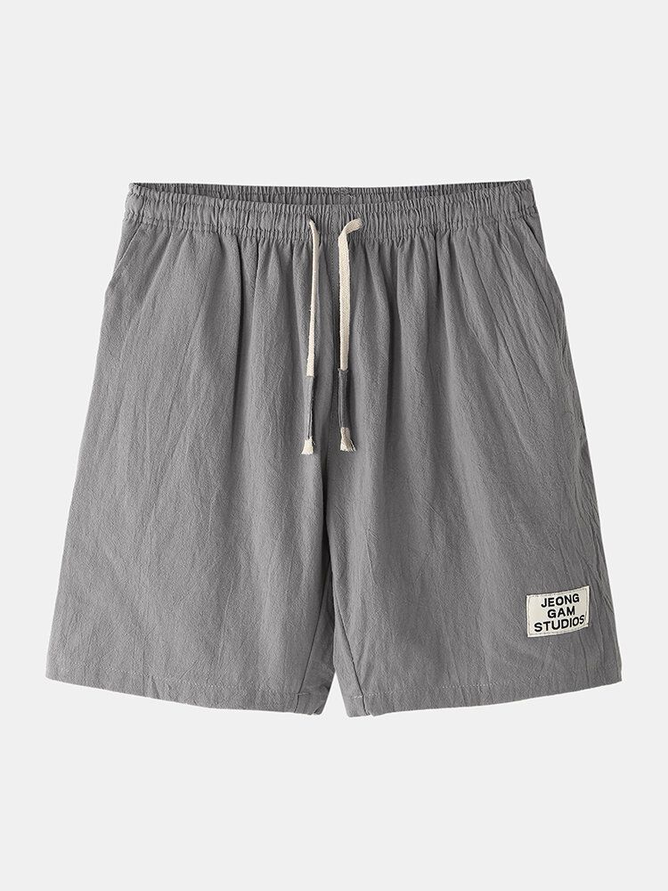 Herren-baumwoll-normallack-little-tag-lässige Shorts Mit Kordelzug Und Tasche