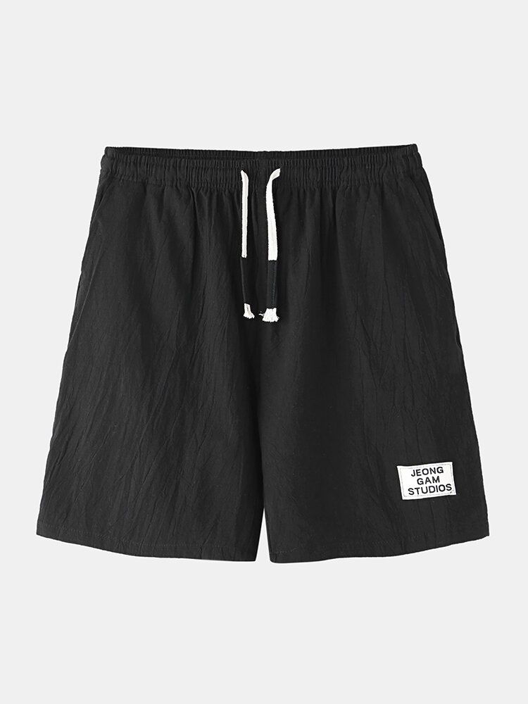 Herren-baumwoll-normallack-little-tag-lässige Shorts Mit Kordelzug Und Tasche